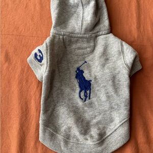 Polo by Ralph Lauren Gray Dog Hoodie with Blue Logo